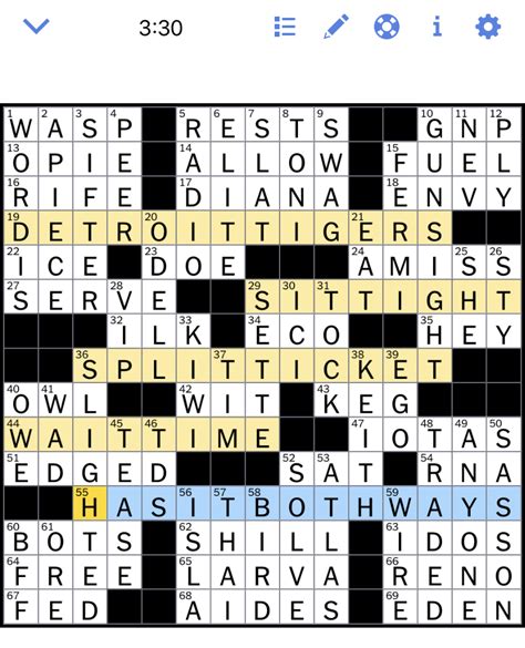 NYT Crossword Answers & Solutions.